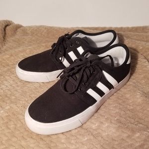 Black and White Adidas Skater Shoes